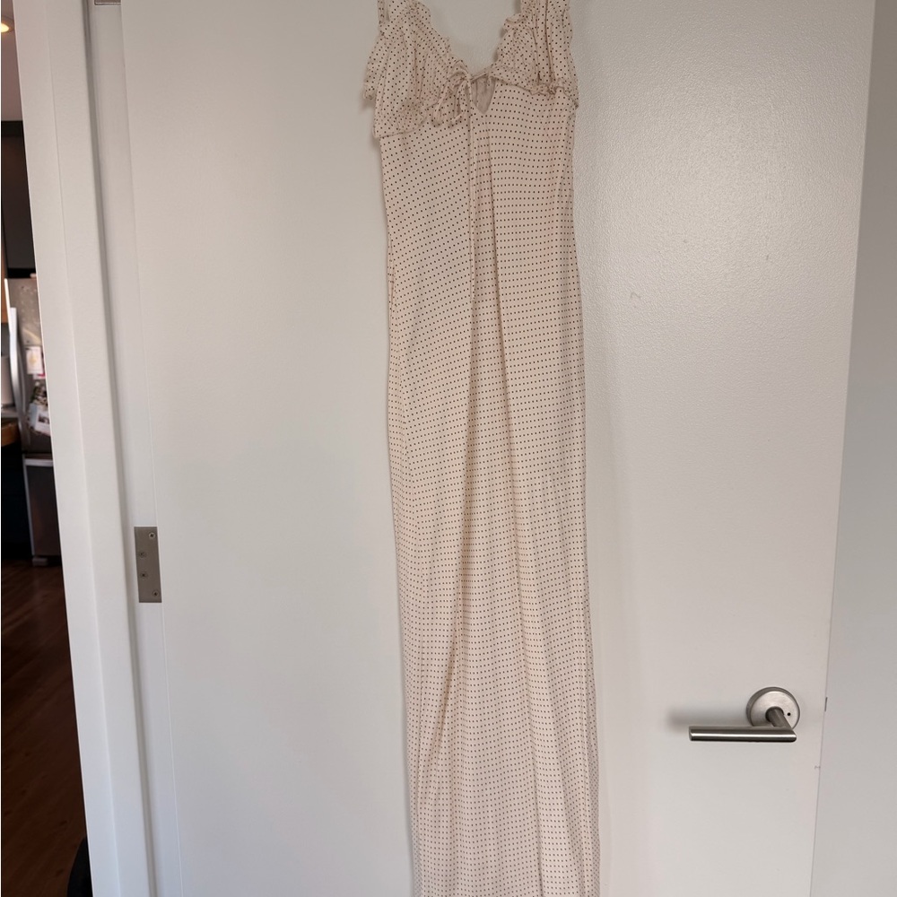 NWT Zara Polka Dot Maxi Slip Dress in Cream and Black